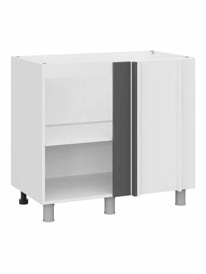 Кухонный гарнитур угловой Урбан 2.4х1.6 м, мебель для дома и кухни, Белый / Графит серый
